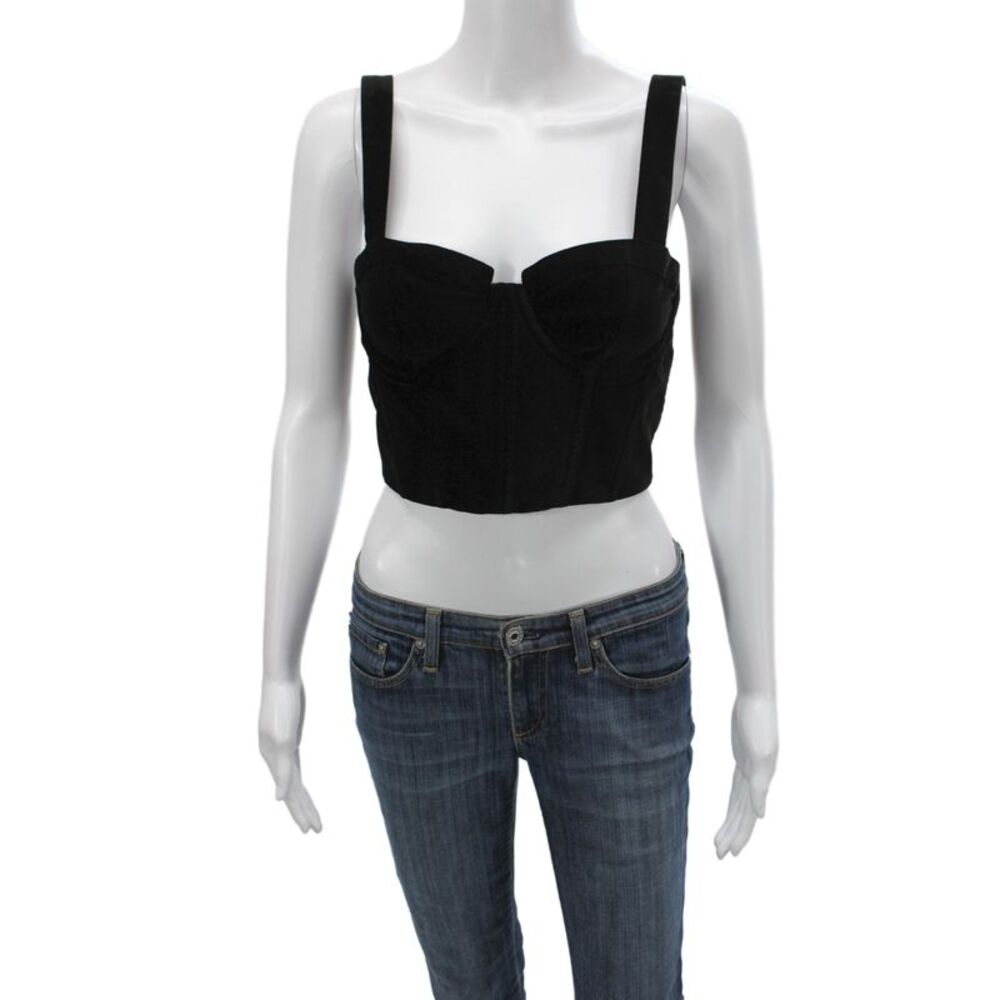 Alice + Olivia Women Corset Top Black Sweetheart Sleeveless Polyester Size 2